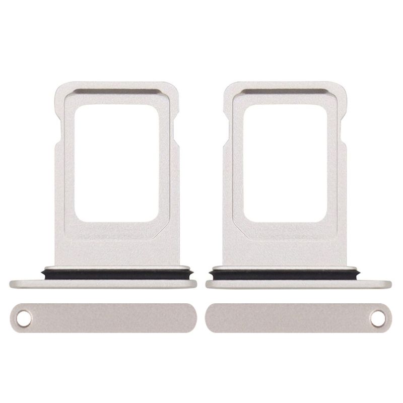 Sim Card Tray with Waterproof Gasket Ring for iPhone 13/13 Mini(Single SIM Card Version)-Silver