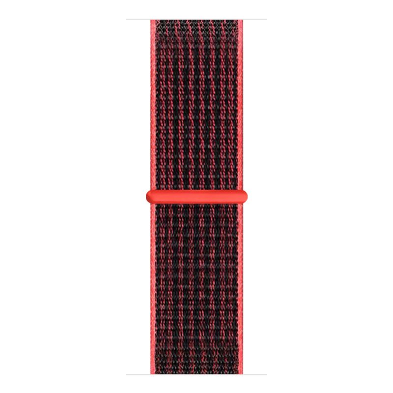 Woven nylon strap for iwatch42/44/45/49mm(Red Black)