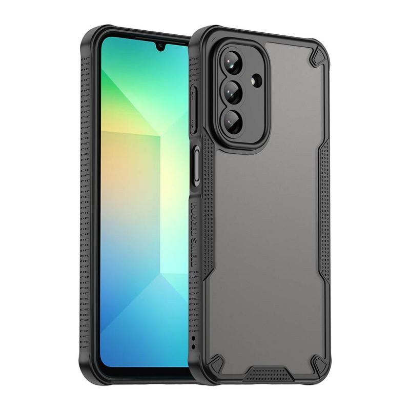 For Samsung Galaxy A26 5G Armor Case-PC+TPU Hybrid,Frosted Semi-Transparent,Anti-Shock Design(Black)