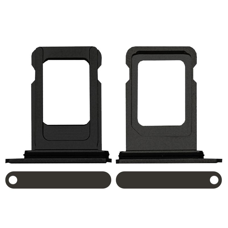 Sim Card Tray with Waterproof Gasket Ring for iPhone 12(Black)