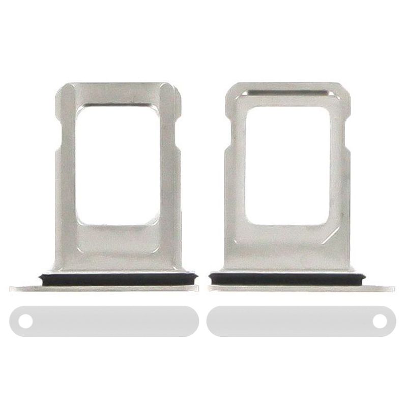 Sim Card Tray with Waterproof Gasket Ring for iPhone 11 Pro Max(Silver)