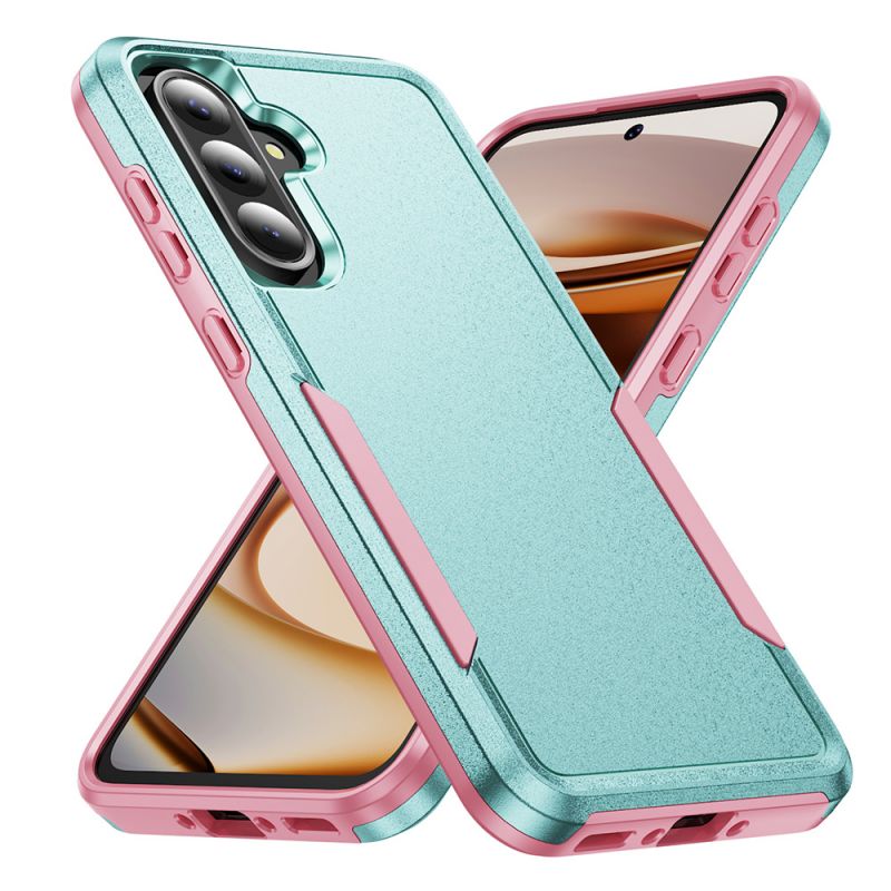 For Samsung Galaxy A36 TPU+PC 2 in 1 shockproof Hybrid Protective Case(Green+Pink)