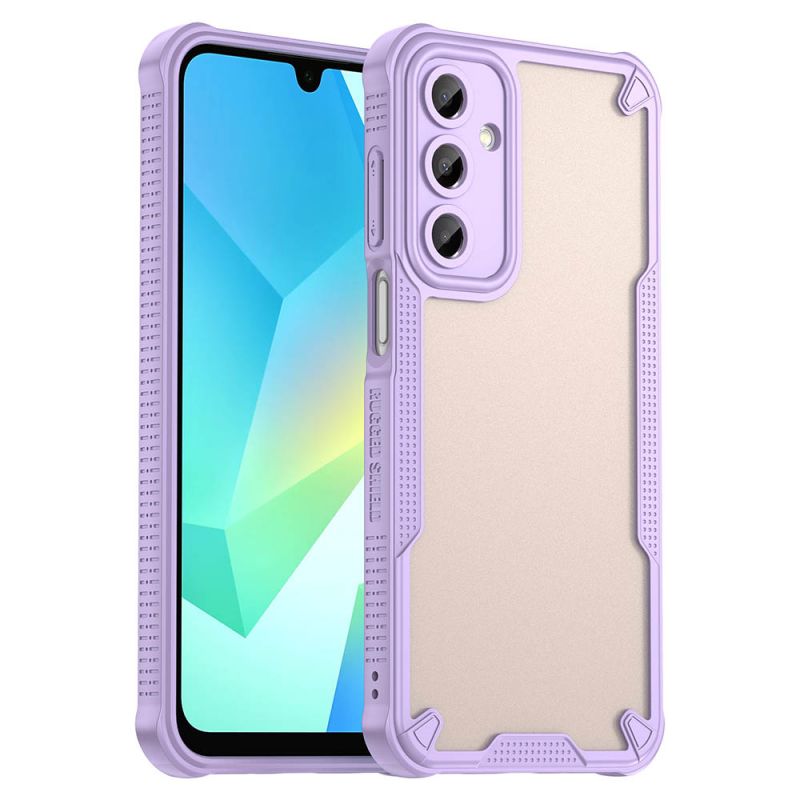 For Samsung Galaxy A16 5G/4G Armor Case-PC+TPU Hybrid,Frosted Semi-Transparent,Anti-Shock Design(Purple)