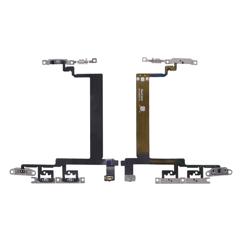 Power and Volume Button,Camera Flash LED,Noise Reduction Mic Flex Cable with Metal Plate for iPhone 13 Mini