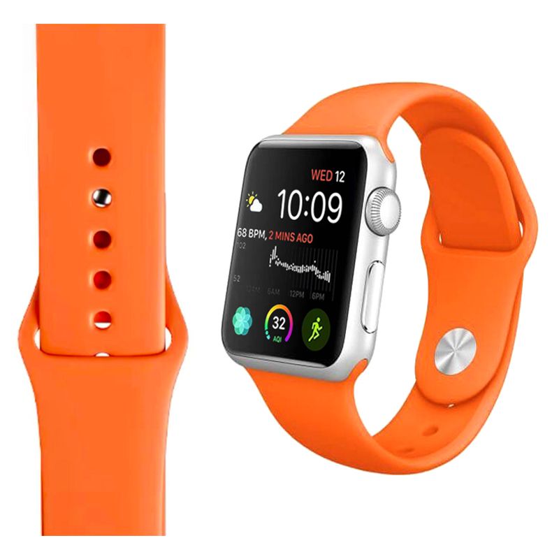 Silicone Strap for Apple iWatch Series (42/44/45/49MM)(Orange)