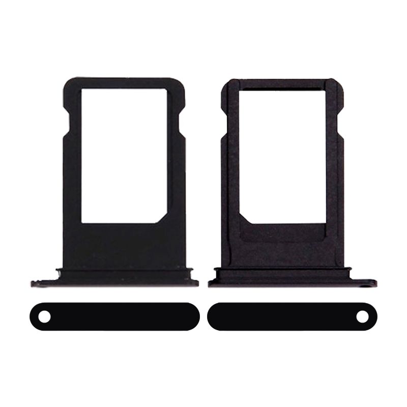 Sim Card Tray with Waterproof Gasket Ring for iPhone 7(Jet Black)