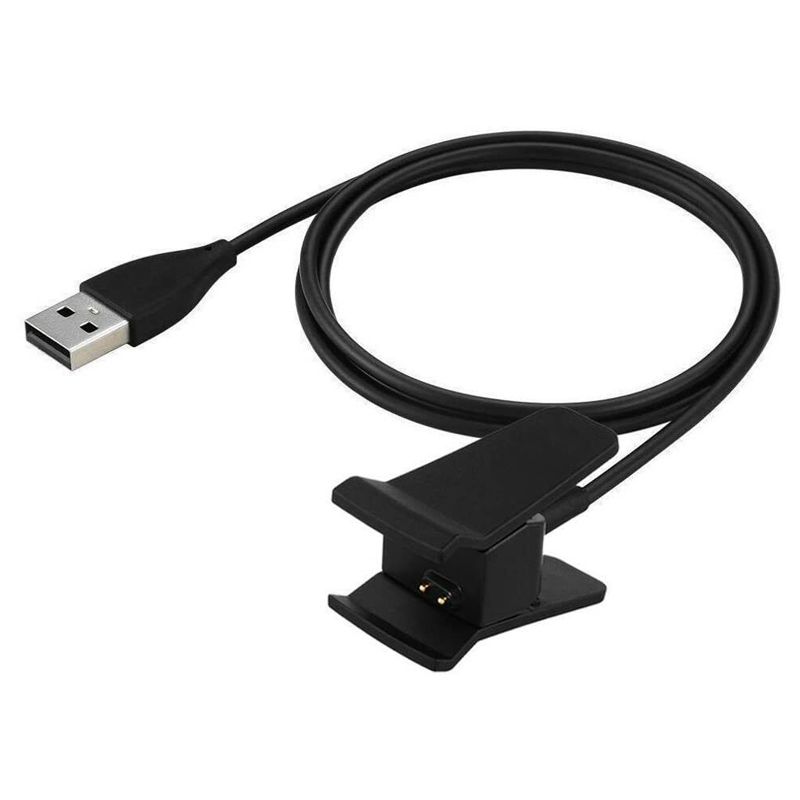 USB Charging Clip Cable Cord Replacement Compatible with Fitbit Alta(Black)(30cm/1ft)