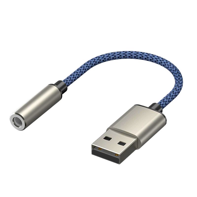 3.5mm AUX Audio to USB Cable-Blue