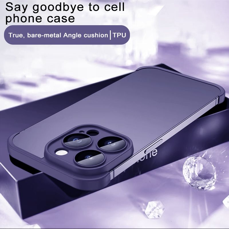 Corner pad protective case for iPhone 15 Pro Max (TPU)(Purple)