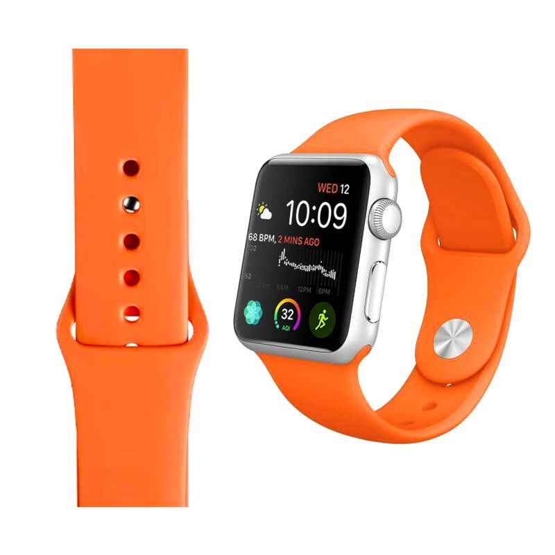 Silicone Strap for Apple iWatch Series (38/40/41MM)(Orange)