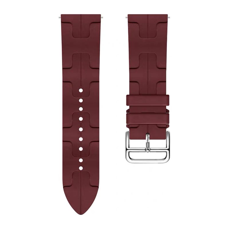 H-shaped pattern Silicone Strap for Samsung Galaxy Watch4/5/6(40mm 44mm)/Watch 4 Classic(42mm 46mm)/Watch 6 Classic(43mm 47mm)(Rouge)(20/20mm)