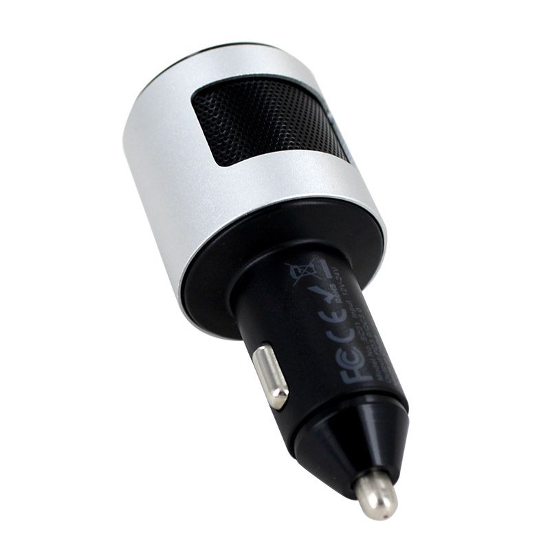 2-Port PD Type C (65W) & QC 3.0 (18W) with LED Display Car Charger Adapter for Mobile Phone - Silver