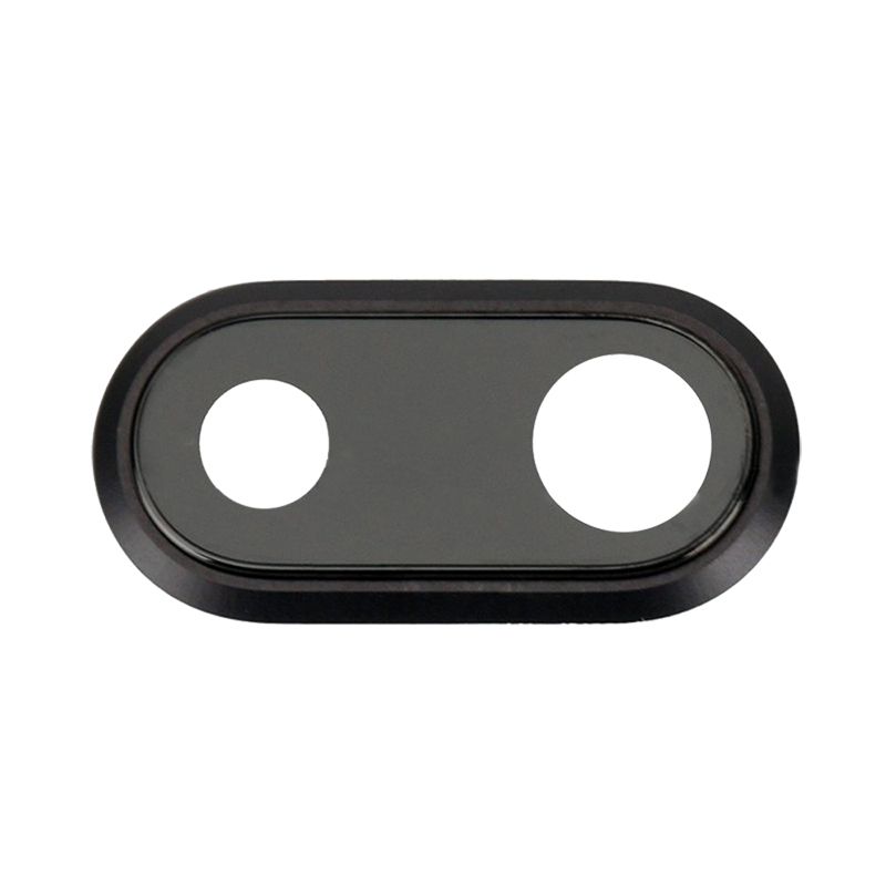 Back Camera Glass Lens Cover with Frame Ring for iPhone 8 Plus(Black)