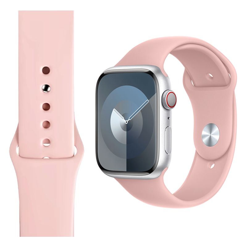 Silicone Strap for Apple iWatch Series (42/44/45/49MM)(Official Powder Sand)
