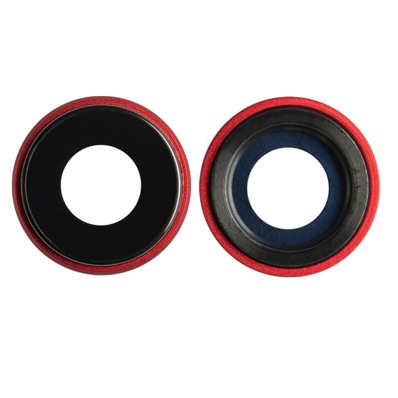 Back Camera Glass Lens Cover with Frame Ring for iPhone XR(Red)