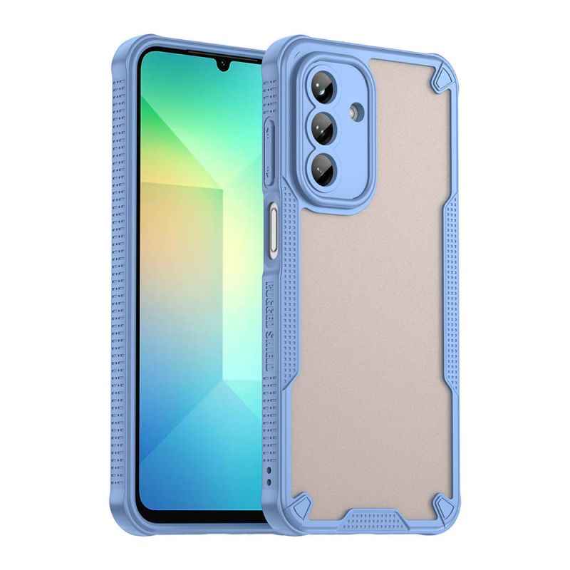 For Samsung Galaxy A26 5G Armor Case-PC+TPU Hybrid,Frosted Semi-Transparent,Anti-Shock Design(Blue)