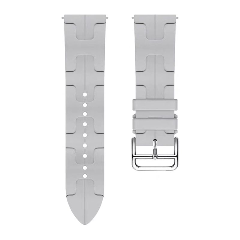 H-shaped pattern Silicone Strap for Samsung Galaxy Watch4/5/6(40mm 44mm)/Watch 4 Classic(42mm 46mm)/Watch 6 Classic(43mm 47mm)(Cloudy Gray )(20/20mm)