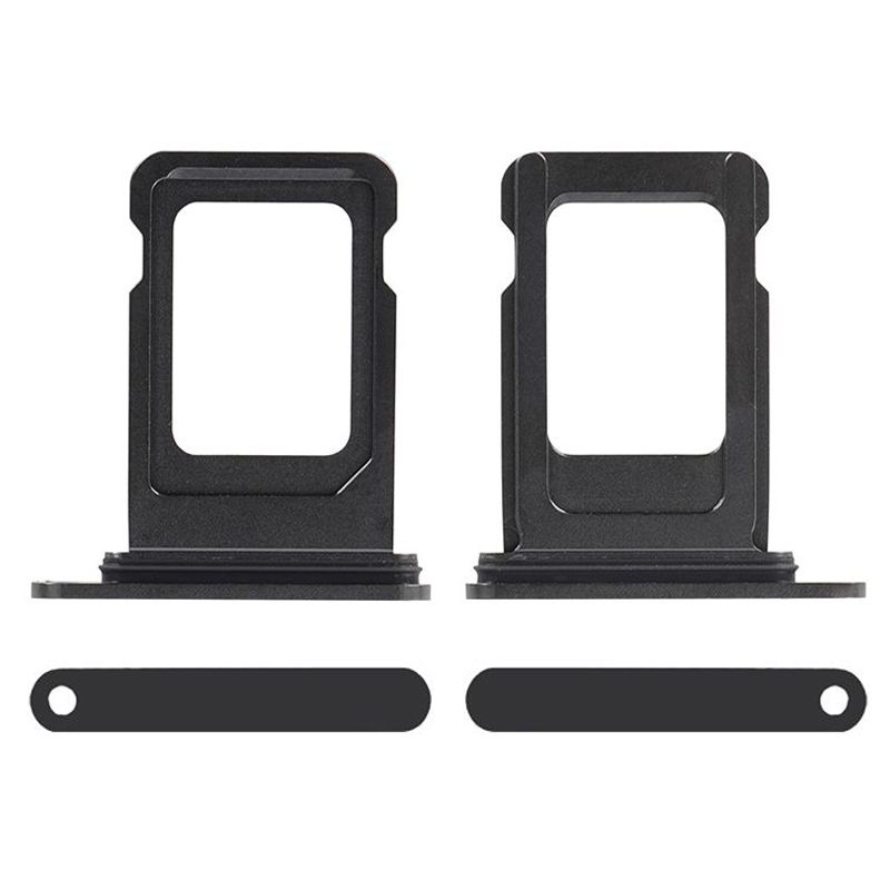 Sim Card Tray with Waterproof Gasket Ring for iPhone 12 Pro/12 Pro Max(Black)