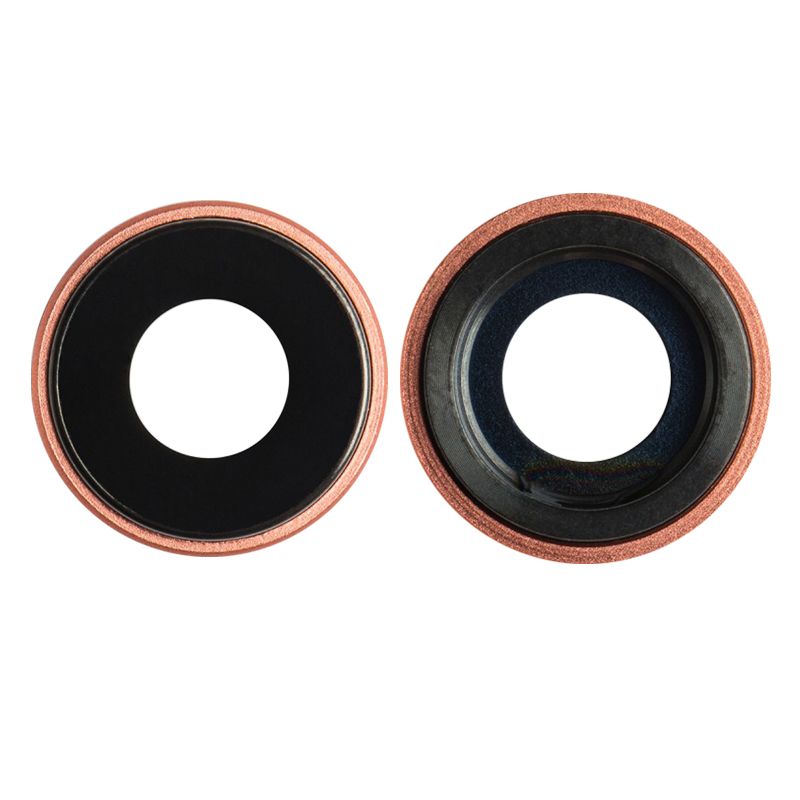 Back Camera Glass Lens Cover with Frame Ring for iPhone XR(Coral)