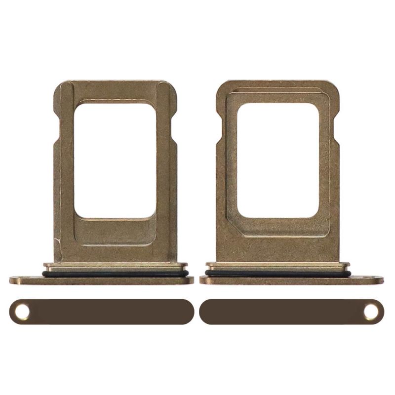 Sim Card Tray with Waterproof Gasket Ring for iPhone 13 Pro/13 Pro Max(Single SIM Card Version)-Gold