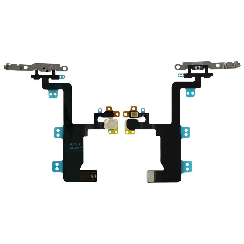 Power Button,Camera Flash LED,Noise Reduction Mic Flex Cable with Metal Plate for iPhone 6