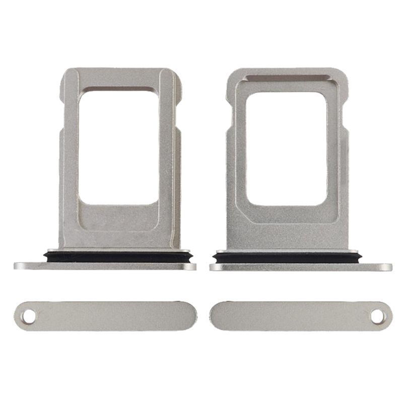 Sim Card Tray with Waterproof Gasket Ring for iPhone 12 Pro/12 Pro Max(Silver)